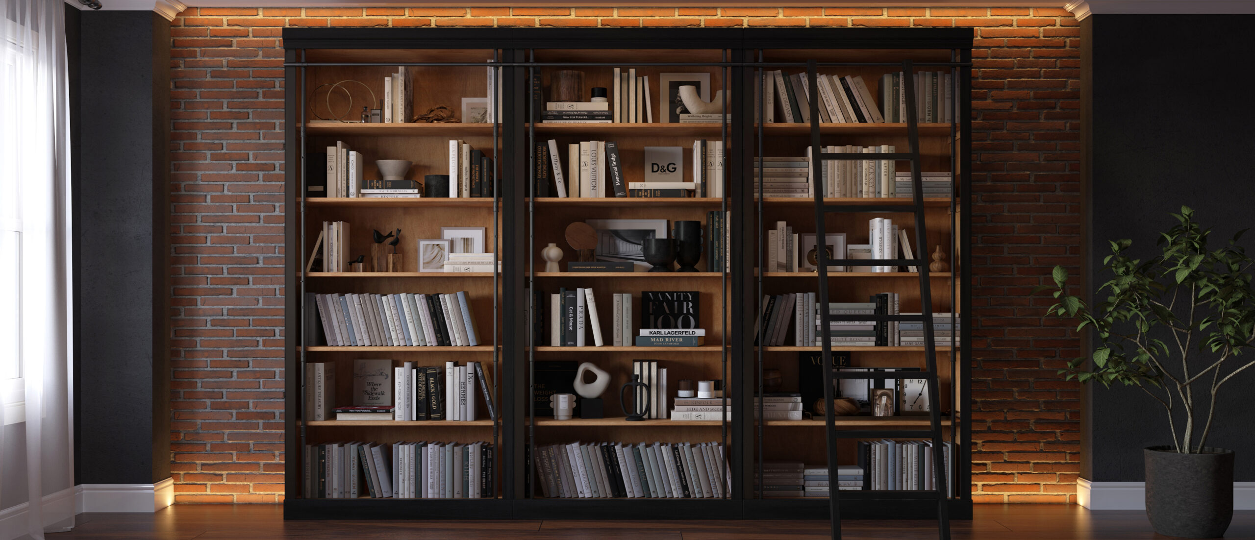 3 Noble Bookcases display together